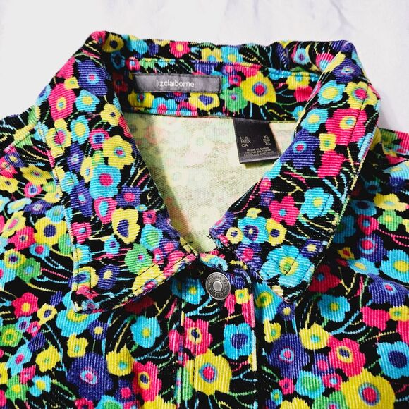Liz Claiborne Womens Jacket Multi-Color Size XL 100% Cotton Button Close Pockets - Picture 7 of 14